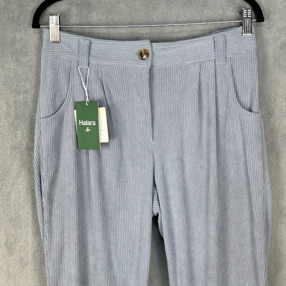 Halara Pants Womens Medium Petite Gray AuraCord Cloud Corduroy Wide Leg Comfort - Picture 2 of 11